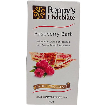 Raspberry and White Chocolate Bark – 100g