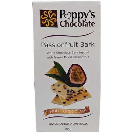 Passionfruit and White Chocolate Bark – 100g