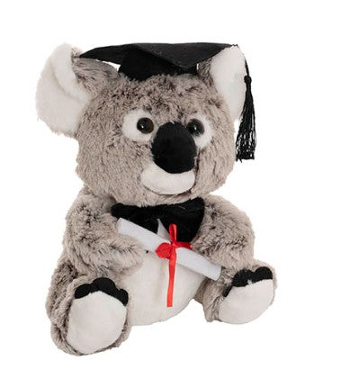 Graduation Koala Kev Plush Soft Toy Melange Grey (30cmST)