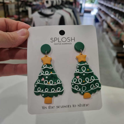 Christmas Large Tree Earrings