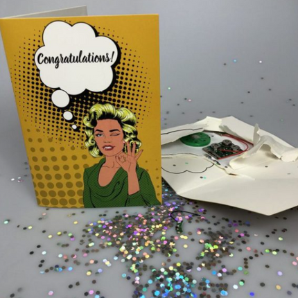 Glitter Prank Card - orgasmic card