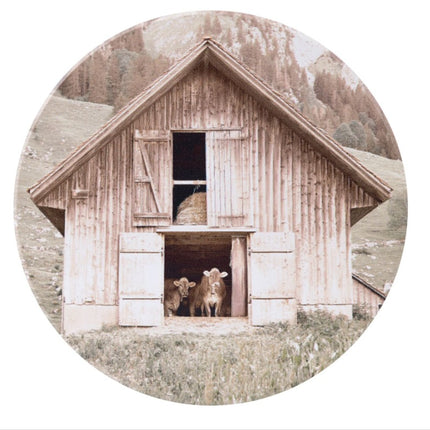 Rustic Meadow Barn Ceramic Coaster