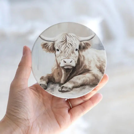 Highland Calf Ceramic Coaster