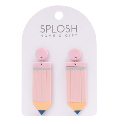 Teacher Pink Pencil Earrings