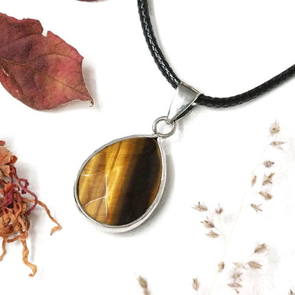 Tigers Eye Faceted Pear Pendant