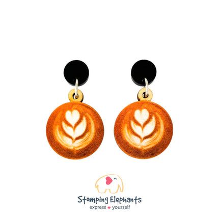 Coffee art earring
