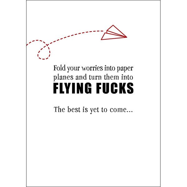 Defamations Cards - Fold your worries into paper planes and turn them into flying fucks. The best is yet to come.