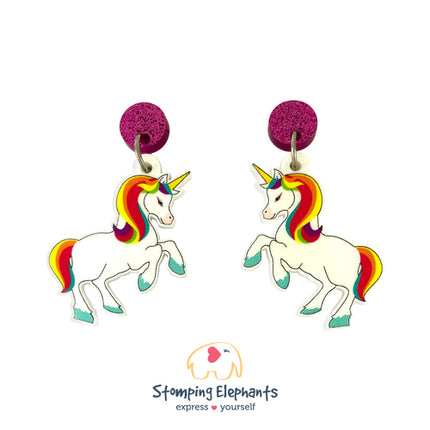 Jett - unicorn earrings pink stud