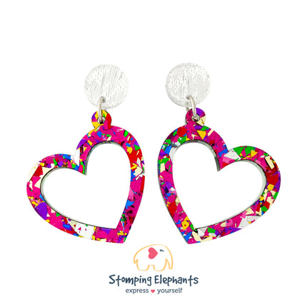 PINK Be Mine Earrings (heart)