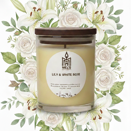 Lily & white Rose - Large 80 Hour Pure Soy Candle