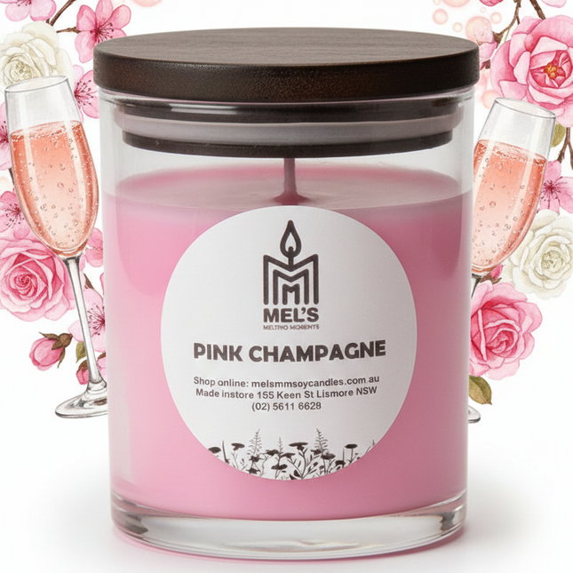 Pink Champagne & Exotic Fruits - Large 80 Hour Pure Soy Candle