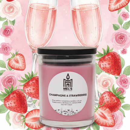 Champagne & Strawberries - Large 80 Hour Pure Soy Candle