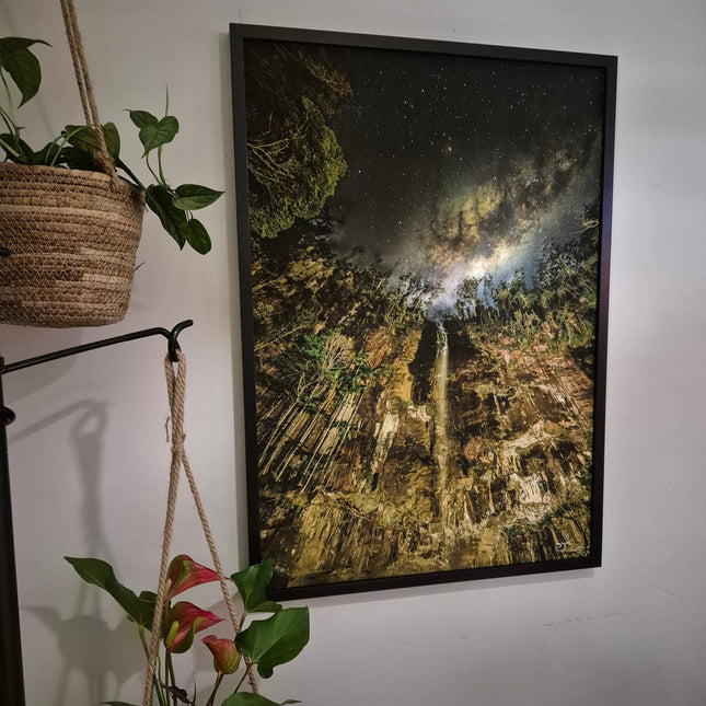 Framed Protesters Falls Milky Way by Philip Tsourlinis - 59.4cm x 84.1 cm