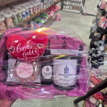 Mother's Day Gift pack - Candle, room spray, chocolate, plush heart