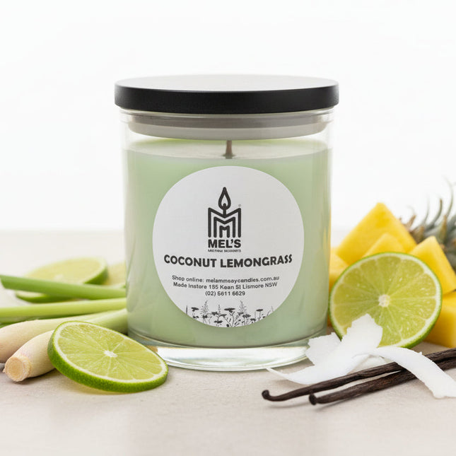 END OF SEASON SALE - Coconut Lemongrass - Large 80 Hour Pure Soy Candle