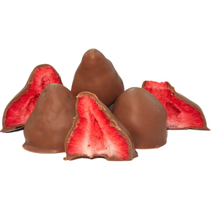 Milk Chocolate Coated Freeze Dried Strawberries – 100g
