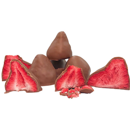 Milk Chocolate Coated Freeze Dried Strawberries – 100g