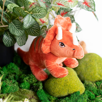 Tank Triceratops Dinosaur Plush Toy Orange (33x20cmHT)0Mths+