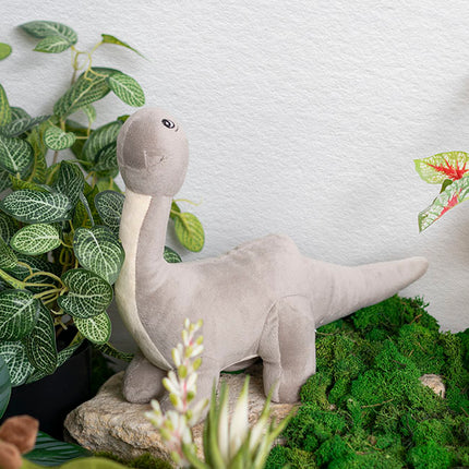 Bash Brontosaurus Dinosaur Plush Toy Grey (33x28cmHT) 0Mths+