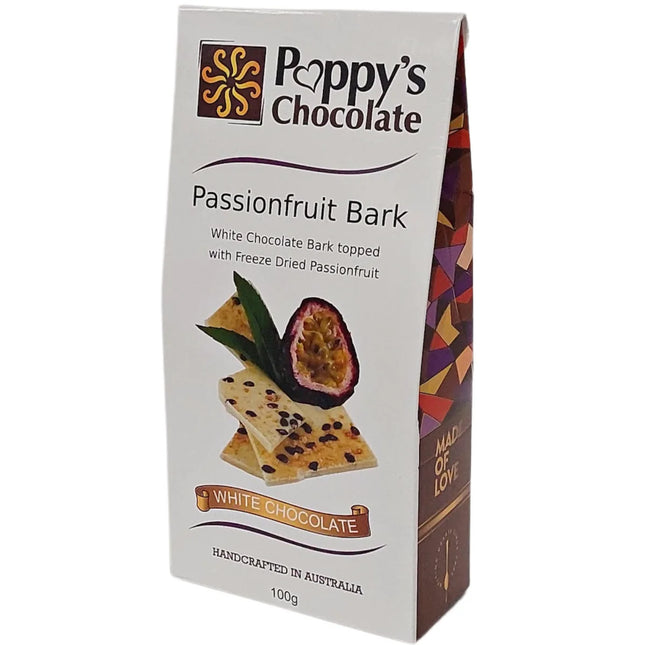 Passionfruit and White Chocolate Bark – 100g
