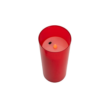 LED Sympathy Memorial Candle Red (7.5Dx21.5cmH)