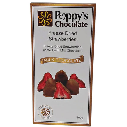 Milk Chocolate Coated Freeze Dried Strawberries – 100g