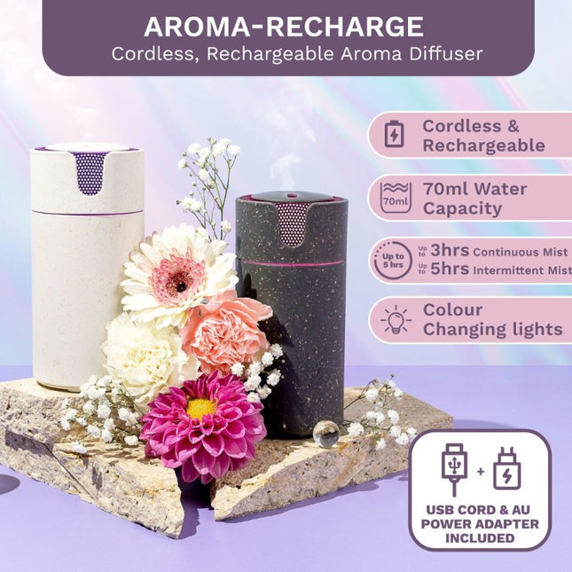 Aroma-Recharge Cordless Diffuser & Oil Set - CHARCOAL