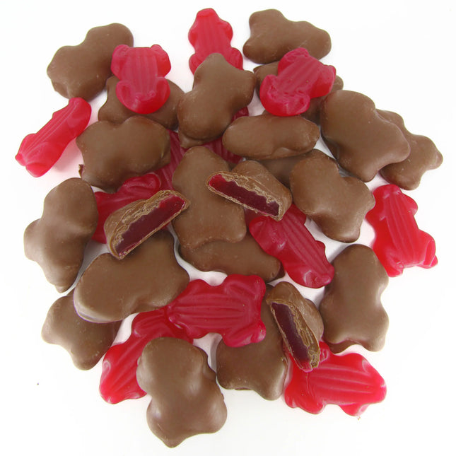 200g Chocolate Coated Raspberry Frogs