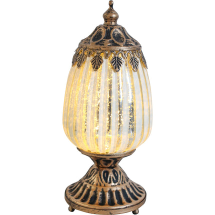 Vintage Charm LED Lantern – White