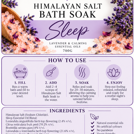 Himalayan Salt Bath Soak Sleep Essential Oil
