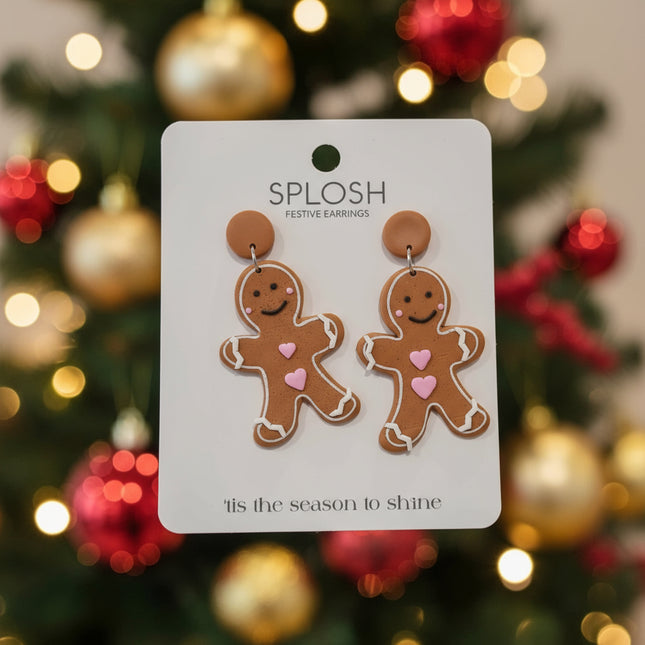 Christmas Small Gingerbread Man Earrings