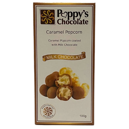 Poppy's Chocolate - Chocolate Coated Caramel Popcorn 100g - GLUTEN FREE