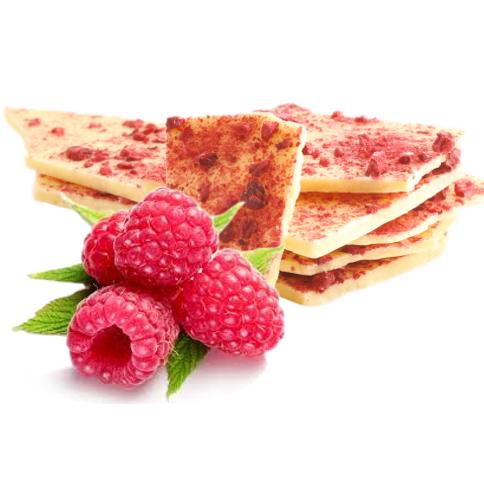 Raspberry and White Chocolate Bark – 100g