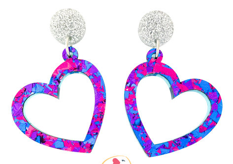 The Purple Be Mine Earrings (heart)