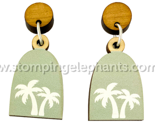 The Hugo Petite Earrings (sage palm trees)