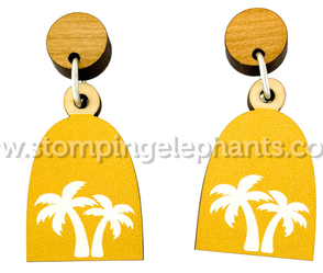 The Tyler Petite Earrings (mustard palm trees)