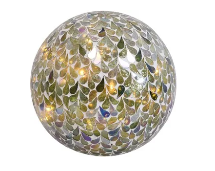 LED Glass Ball Mosaic Green Med