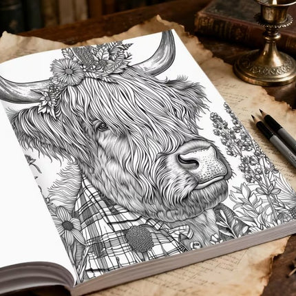 Highland Cow Colouring Book 24-page