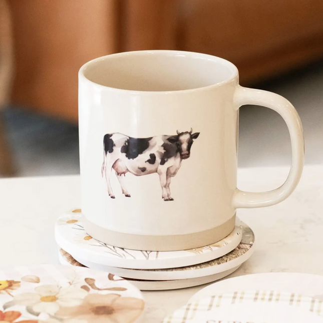 Rustic Meadow Dairy Cow Mug