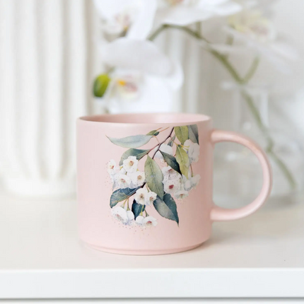 Native Blooms White Floral Mug