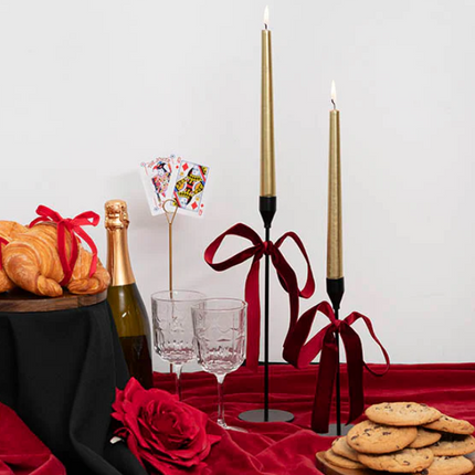 Single Metal Taper Candle Holder Black (8x22cmH)