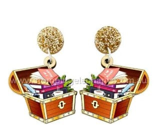 Treasure Your Books Earrings Dangle