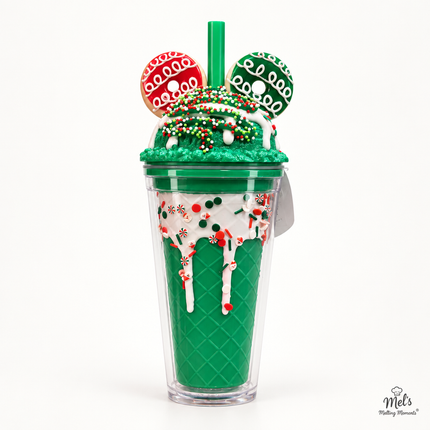 Christmas Donut Green Sorbet Sipper