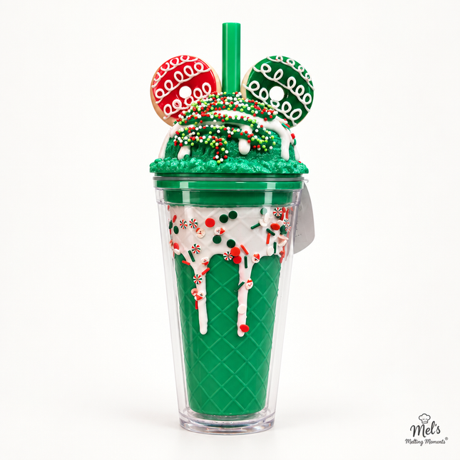 Christmas Donut Green Sorbet Sipper