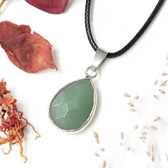 Aventurine Faceted Pear Pendant