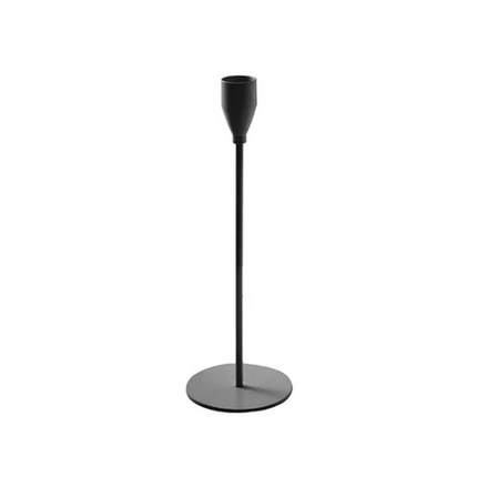 Single Metal Taper Candle Holder Black (8x22cmH)