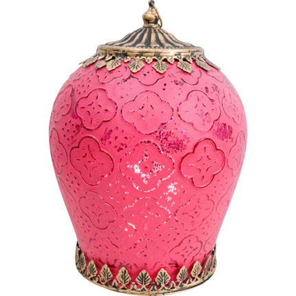 Lantern LED Foil XL Raspberry Bloom