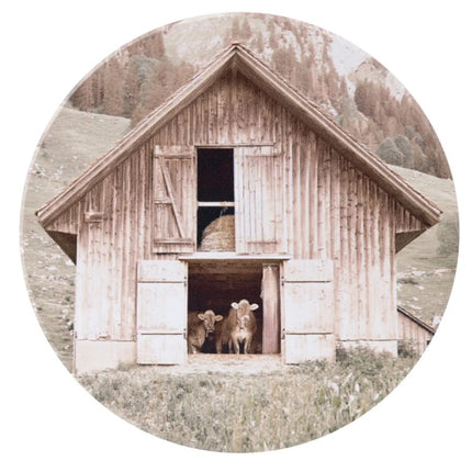 Rustic Meadow Barn Ceramic Coaster
