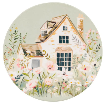 Cottage Grove Green Cottage Ceramic Coaster