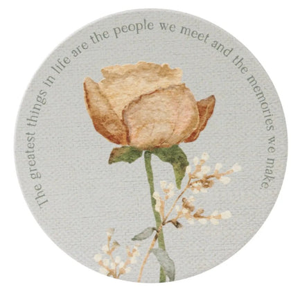 Rustic Meadow Rose Ceramic Coaster